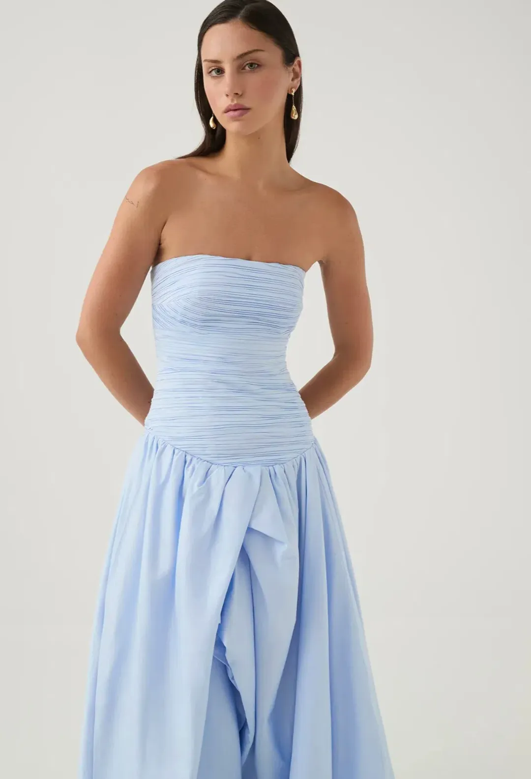 Aje Violette Bubble Hem Maxi Blue Size AU 8 for rent on The Volte - main image