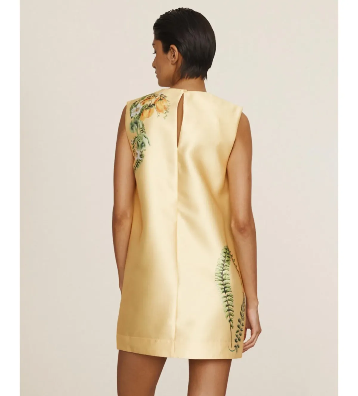 Alemais Sol Satin Crepe Mini Dress Yellow Size 10 - Image 5