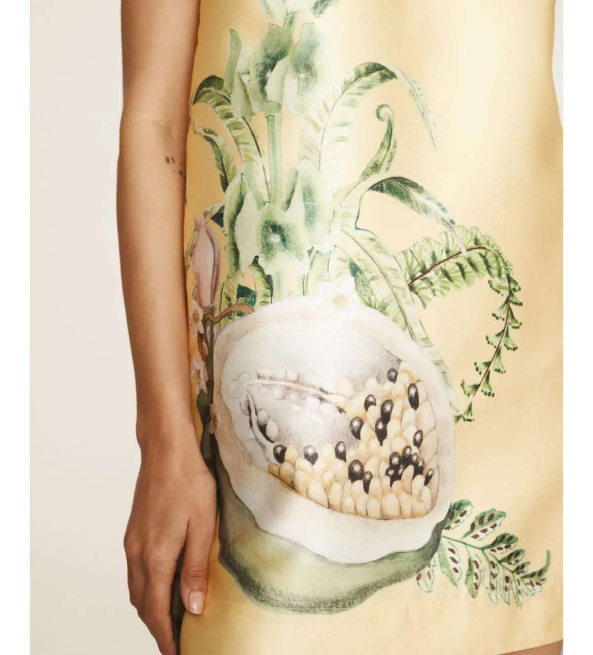 Alemais Sol Satin Crepe Mini Dress Yellow Size 10 - Image 4