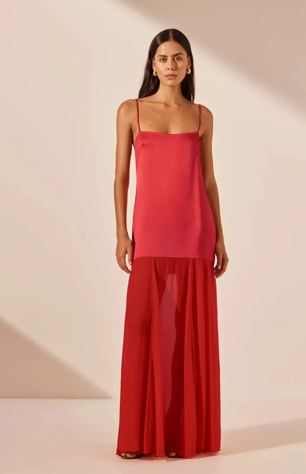 Shona Joy Moraya Dropped Waist Maxi Dress Chilli Size 10 - Image 1