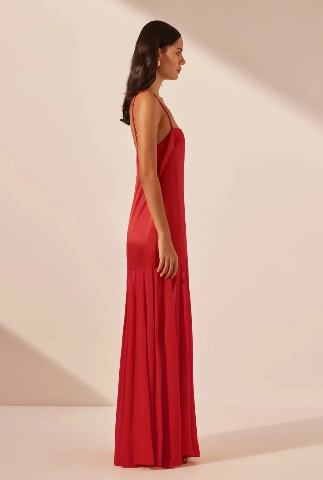 Shona Joy Moraya Dropped Waist Maxi Dress Chilli Size 10 for rent on The Volte - main image
