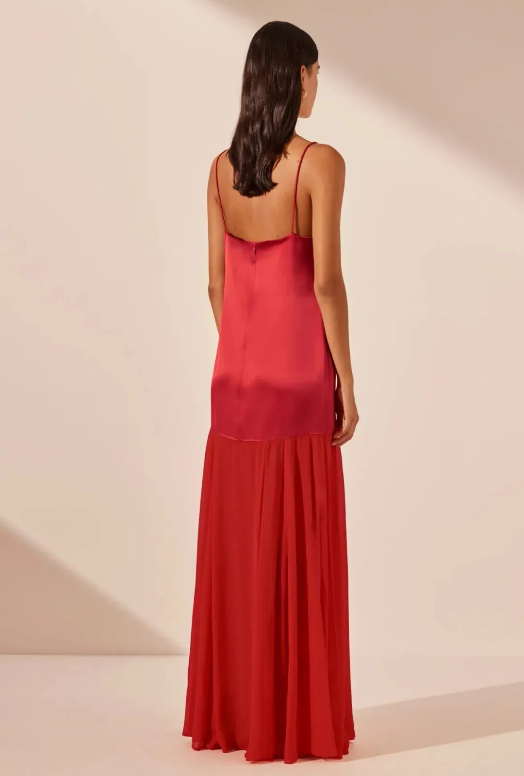 Shona Joy Moraya Dropped Waist Maxi Dress Chilli Size 12 for rent on The Volte - main image