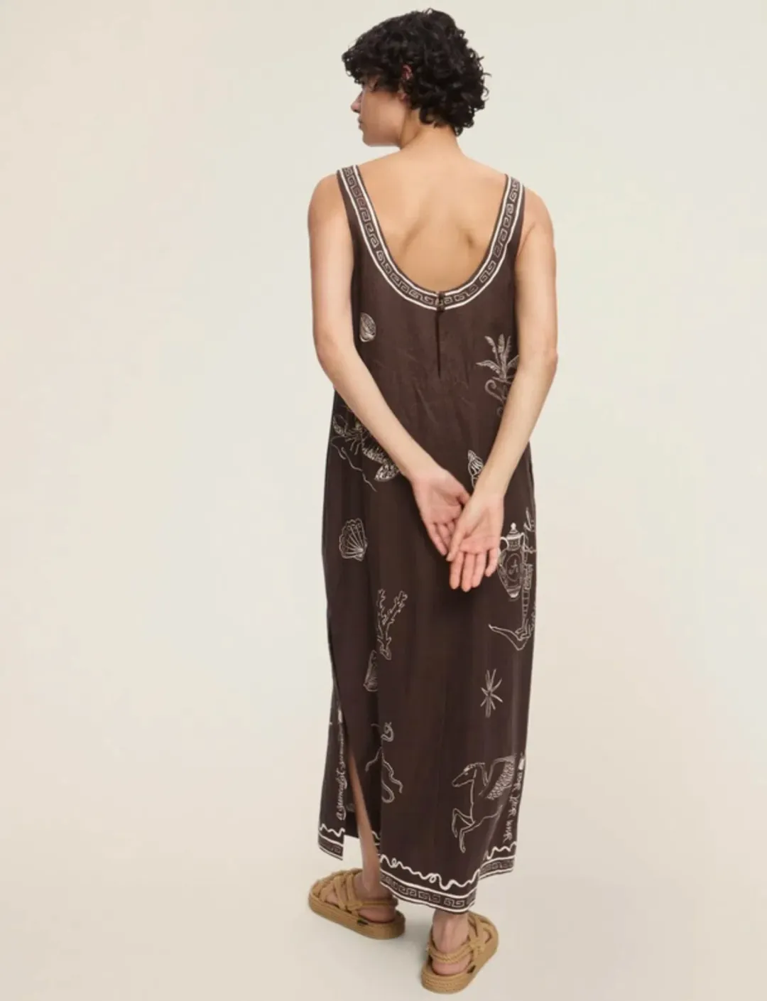 Alemais Sammy Midi Dress Brown Size 14 for rent on The Volte - main image