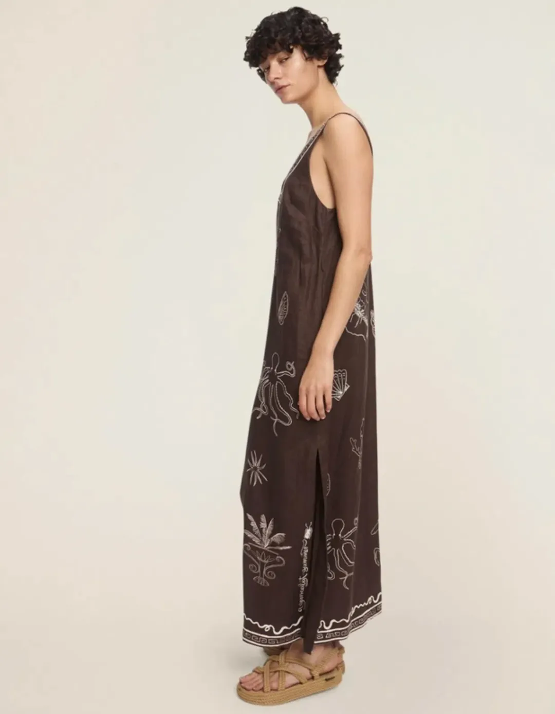 Alemais Sammy Midi Dress Brown Size 14 for rent on The Volte - main image