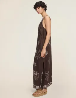 Alemais Sammy Midi Dress Brown Size 14 for rent on The Volte - image 1