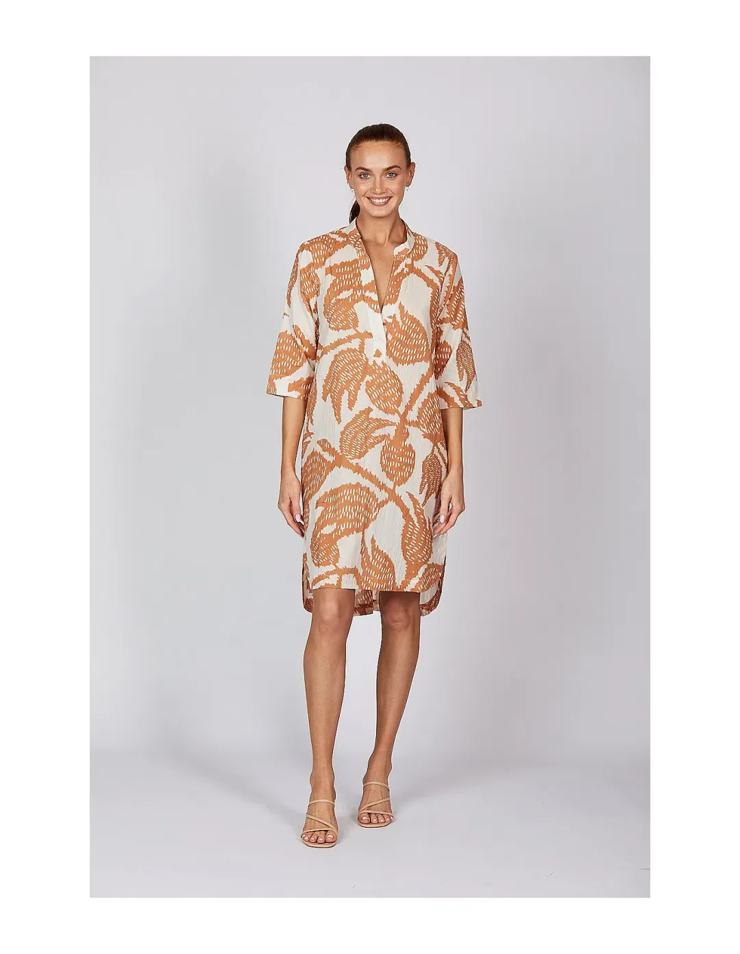 Adrift Lana Shift Midi Dress Print Size 14/L for rent on The Volte - main image