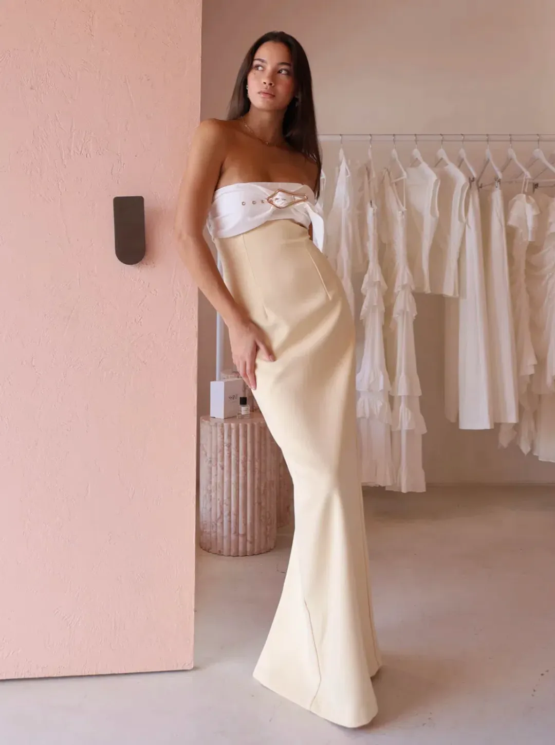 Tojha Kasai Dress Lemon/Ivory Size S / AU 8 for rent on The Volte - main image