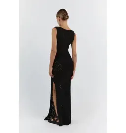 Dissh Sorrento Crochet Maxi Dress Black Size 10 for rent on The Volte - image 3