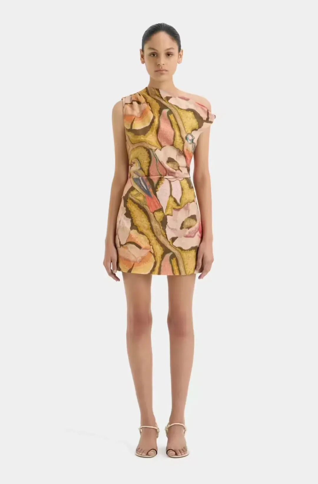 Sir the Label Talulah Knot Mini Dress Sanderling Floral Size 8 for rent on The Volte - main image
