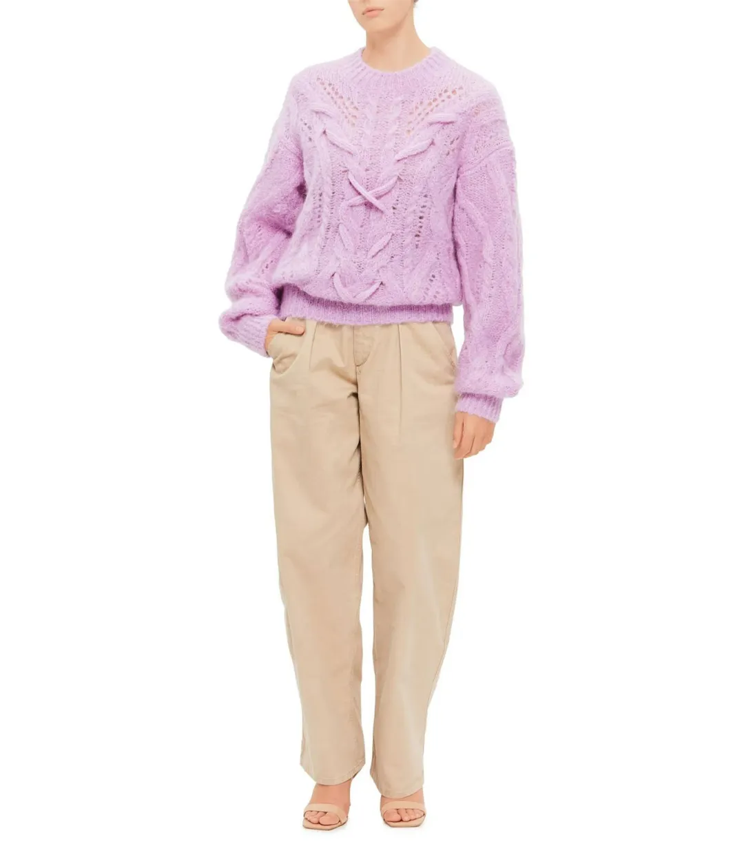 Isabel Marant Eline Chunky Knit Sweater Lilac Size 10/38 for rent on The Volte - main image