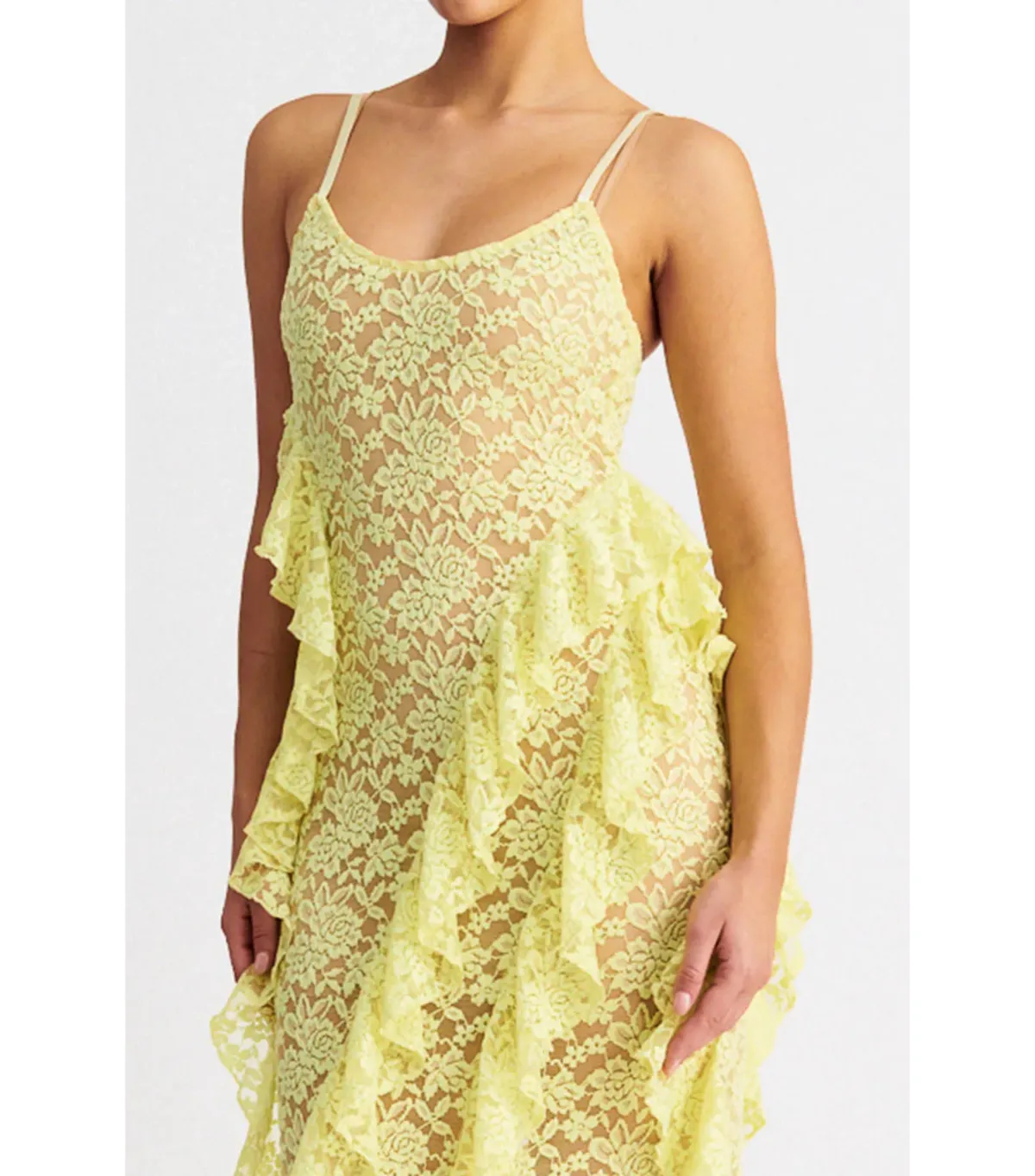 Suboo Gemma Strappy Maxi Dress Soft Lemon Size AU 8 - Image 2