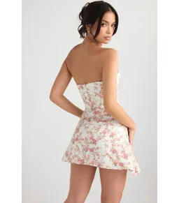 House Of CB Jasmine Draped Strapless Corset Dress Rose Print Size M / AU 10 for rent on The Volte - image 3