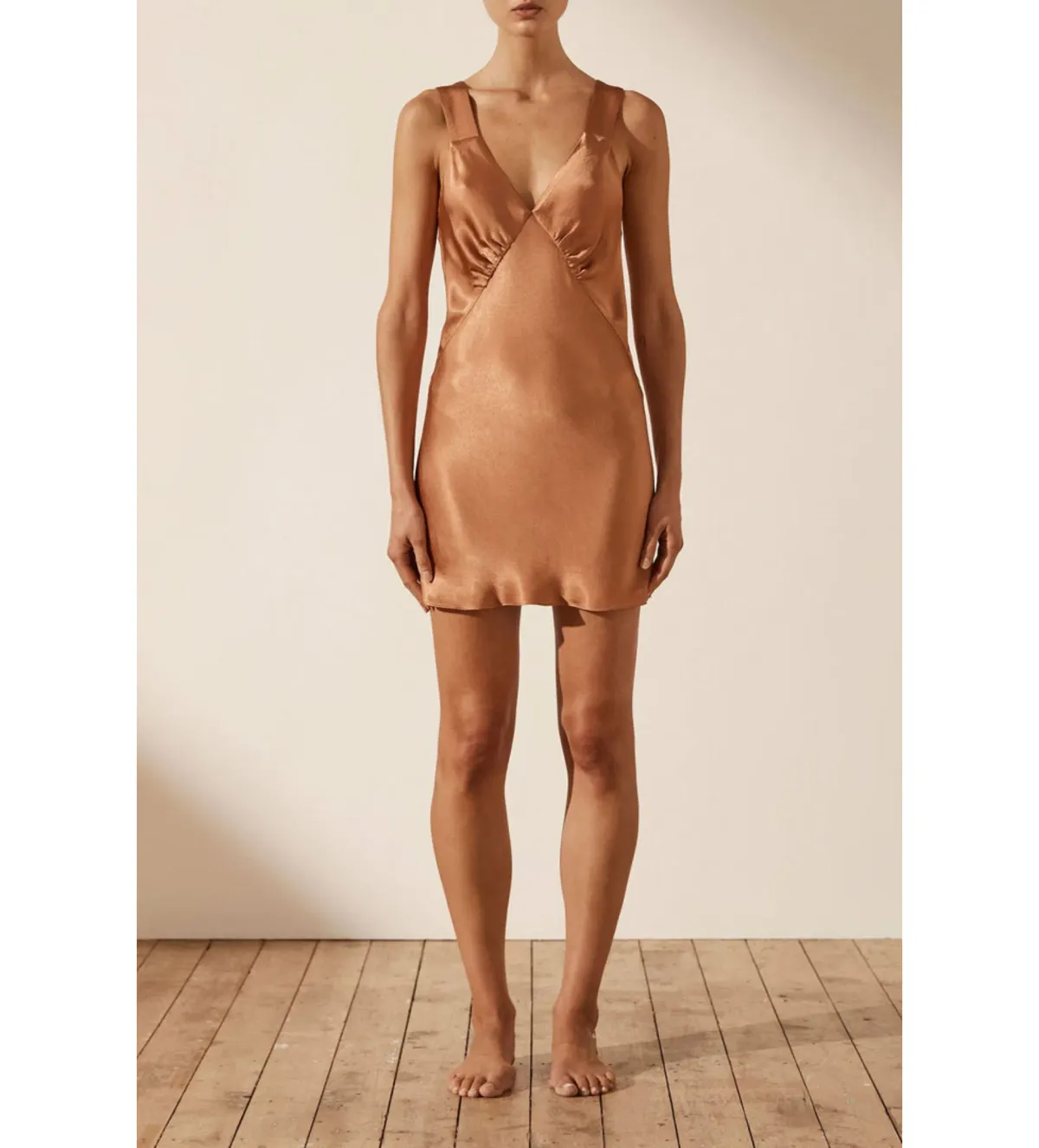 SHONA JOY La Lune Plunged Slip Dress Copper Size XS / AU 6 - Image 1