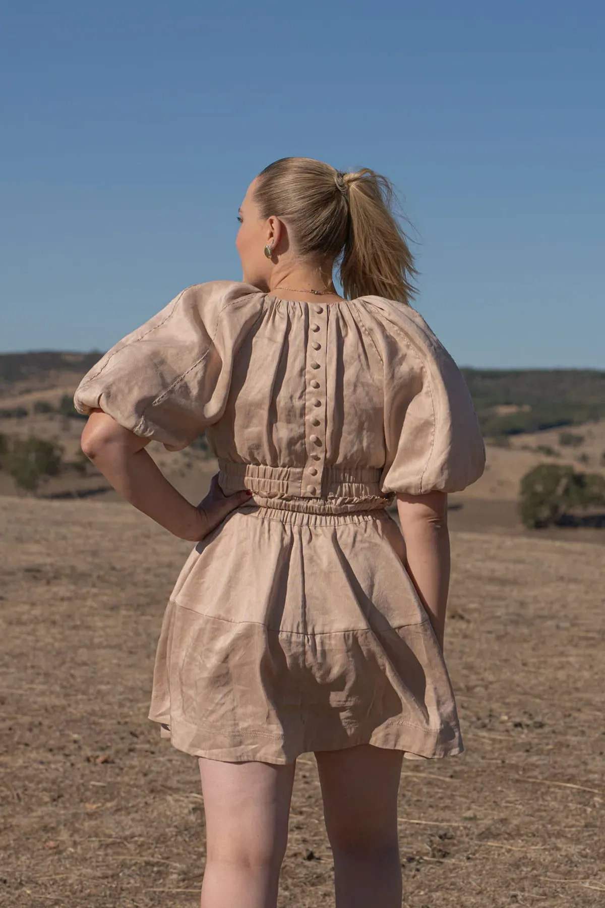 Aje Solitude Mini Dress Size 8 cutout puff sleeve - Image 2