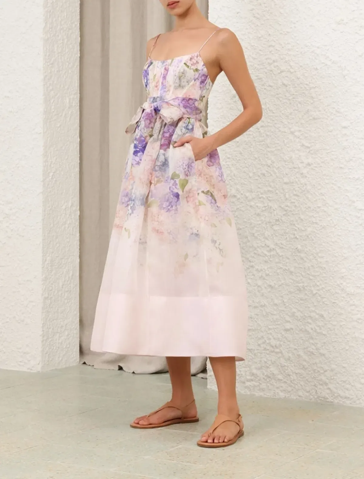 Zimmermann Dawning Corset Dress Floral Print Size 2/AU Size 12 for rent on The Volte - main image