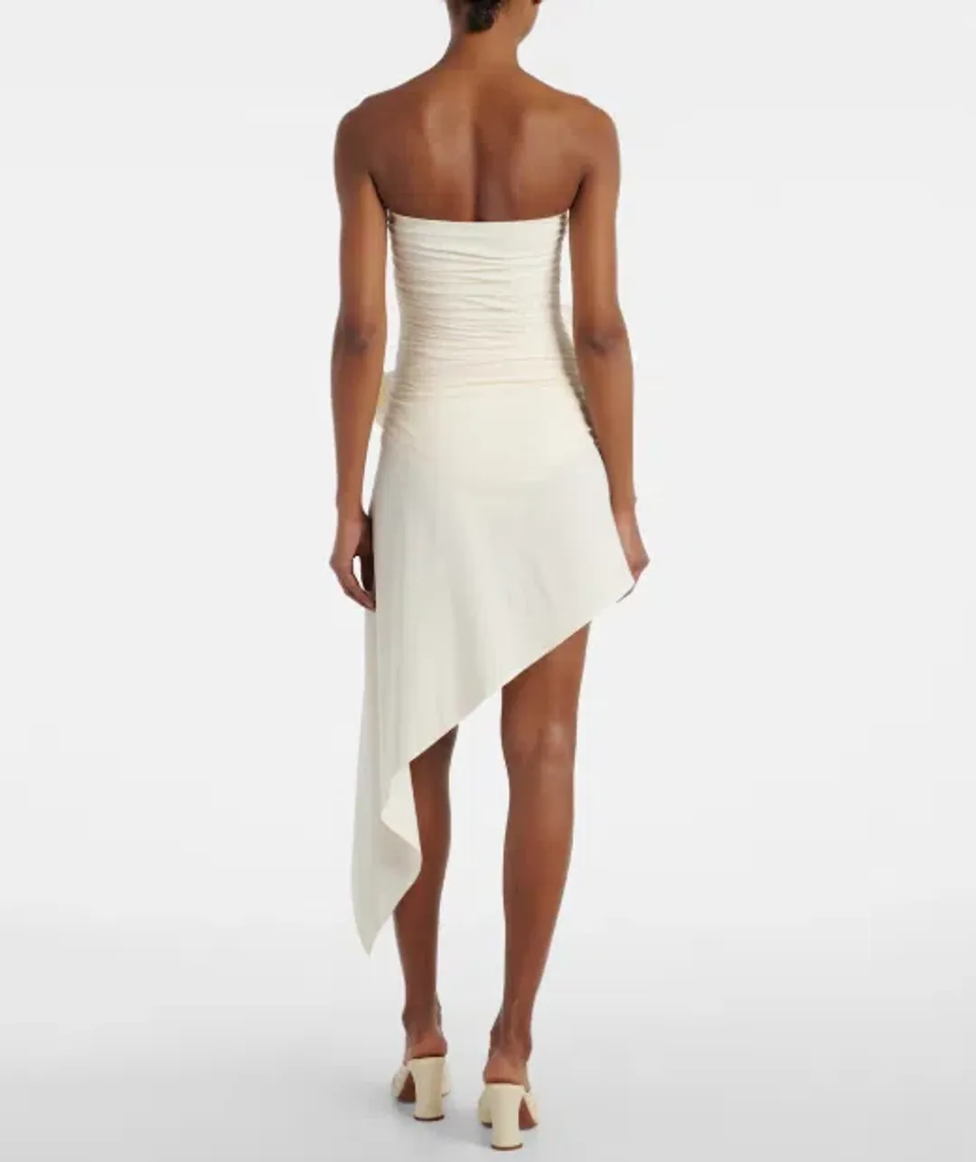 Magda Butrym Bodysuit & Asymmetrical Draped Swim Skirt Cream Size 34 (AU 6/8) for rent on The Volte - main image