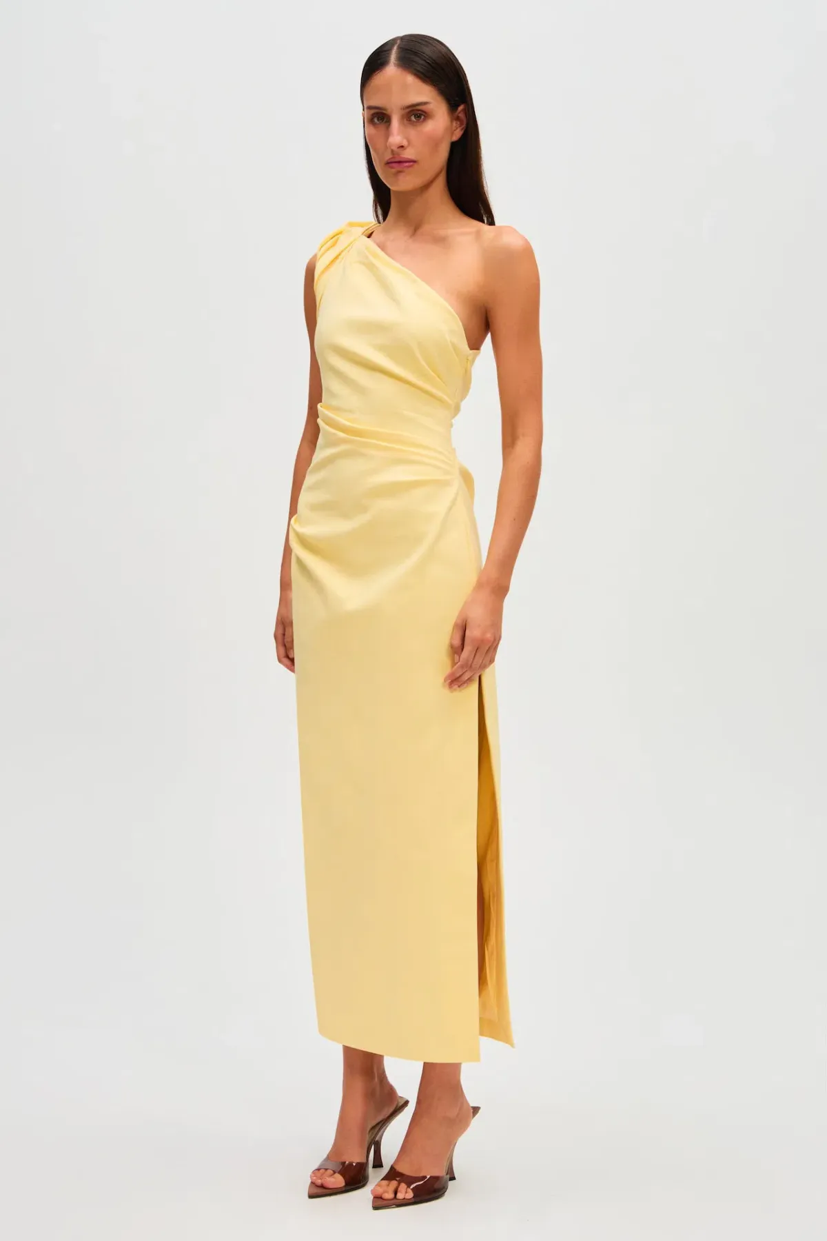 Misha Aubree Midi Dress Lemon Yellow Size 10/M - Image 4