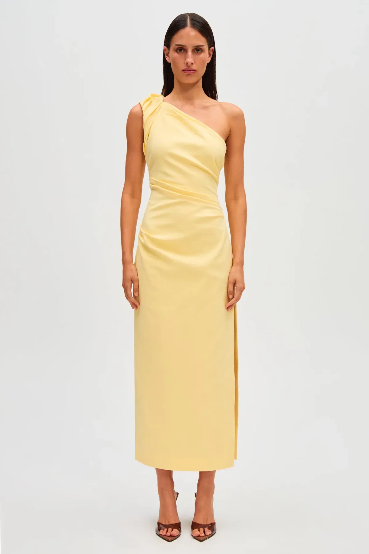 Misha Aubree Midi Dress Lemon Yellow Size 10/M - Image 5