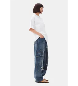 Ganni Heavy Cotton Drop Shoulder Heart T-shirt in White Size S/ AU 8 for rent on The Volte - image 3