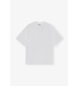 Ganni Heavy Cotton Drop Shoulder Heart T-shirt in White Size S/ AU 8 for rent on The Volte - image 5