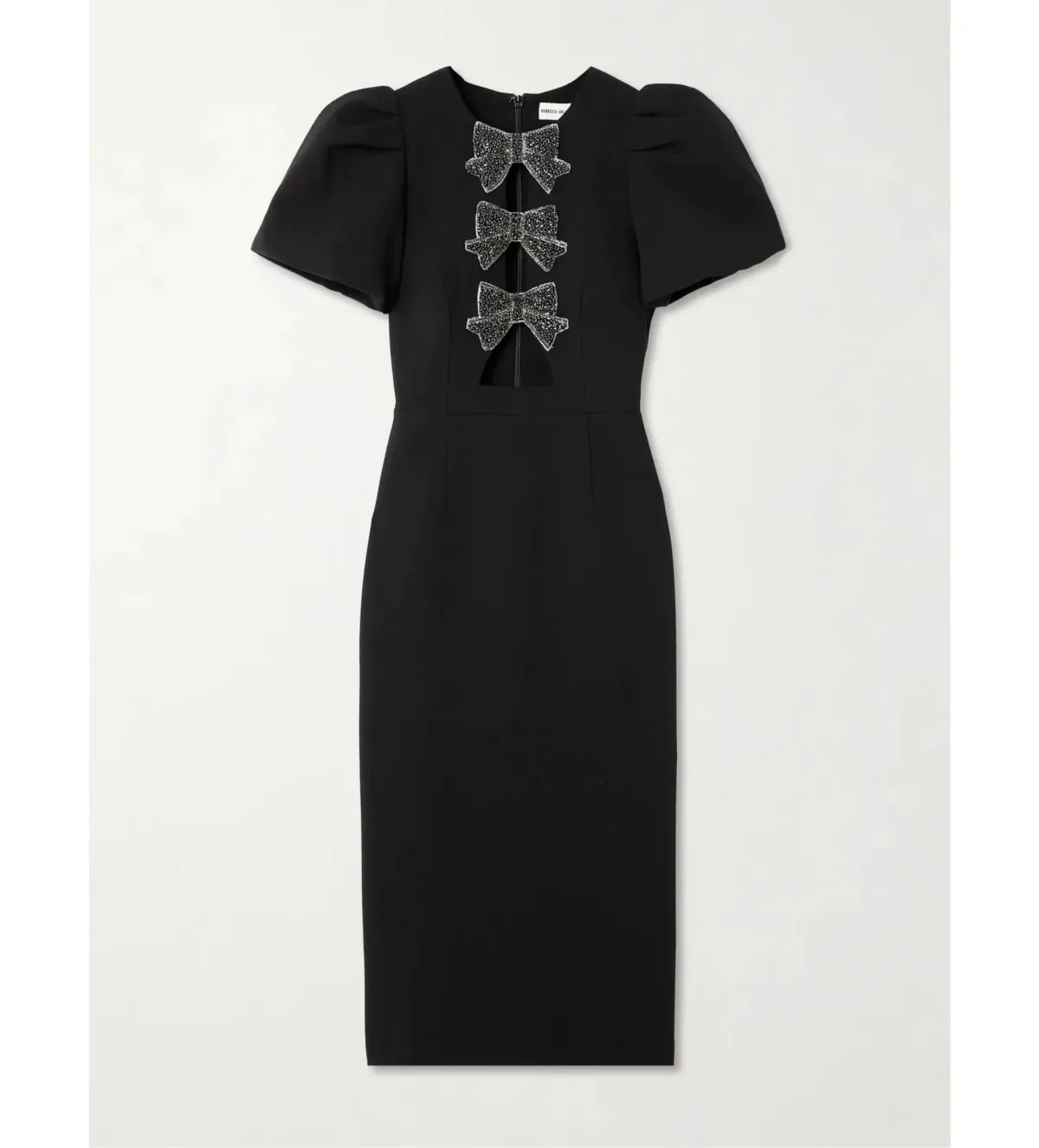 Rebecca Vallance Eliana Puff Sleeve Midi Dress Black Size 10 - Image 4