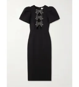 Rebecca Vallance Eliana Puff Sleeve Midi Dress Black Size 10 for rent on The Volte - image 4