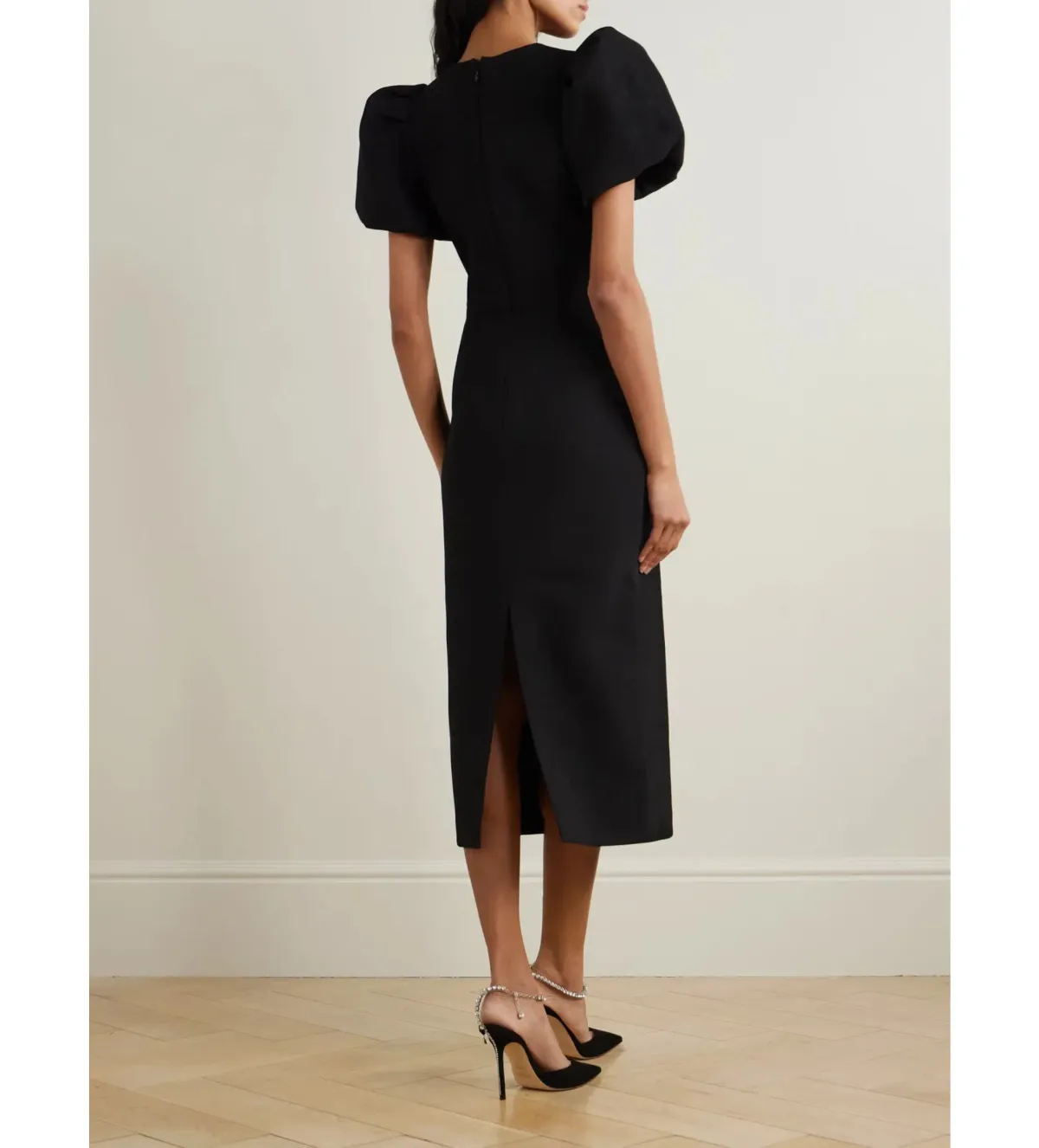 Rebecca Vallance Eliana Puff Sleeve Midi Dress Black Size 10 - Image 2