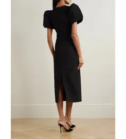 Rebecca Vallance Eliana Puff Sleeve Midi Dress Black Size 10 for rent on The Volte - image 2