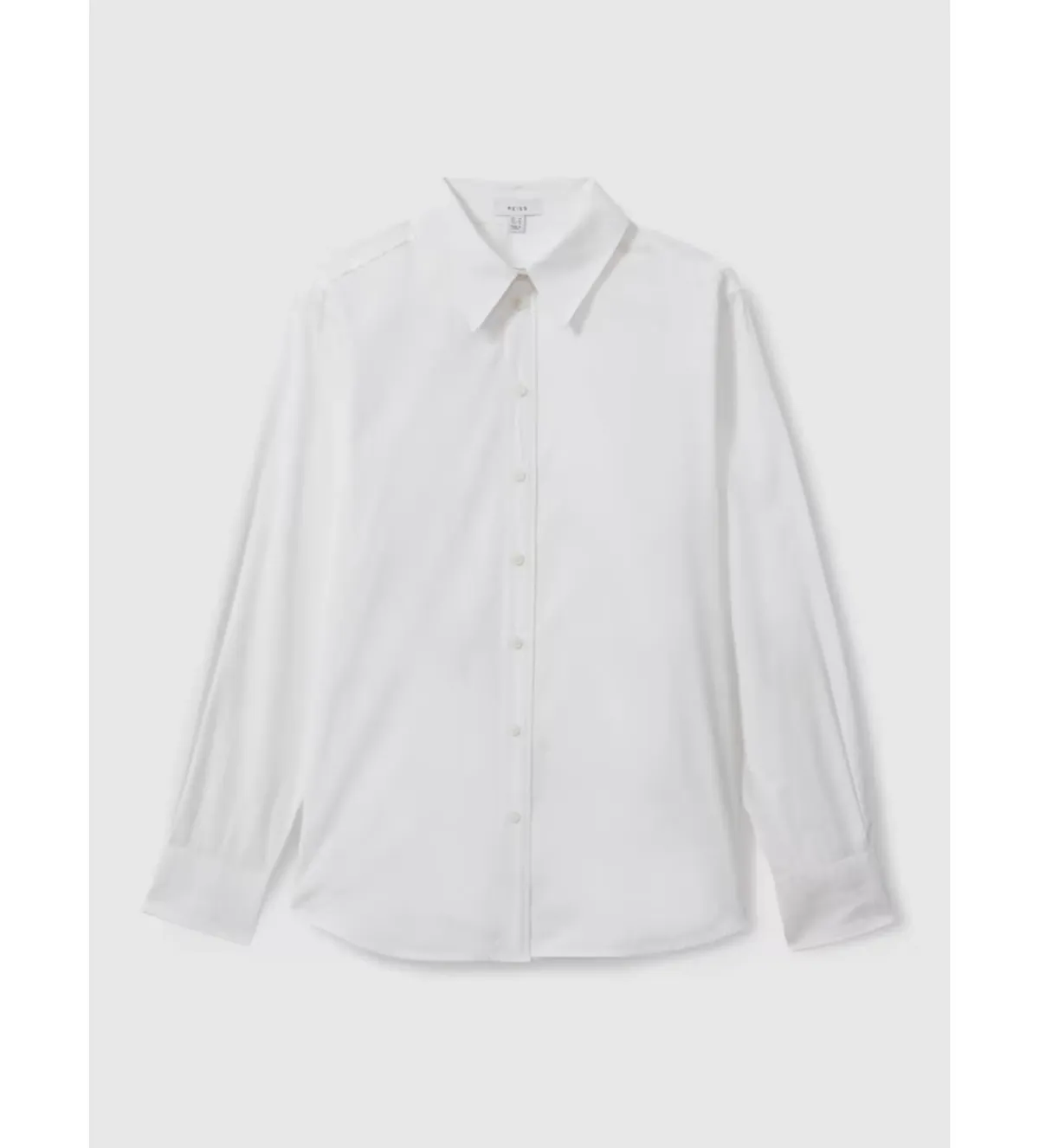 Reiss Jenny-cotton Poplin Shirt In White Size AU 8 - Image 3