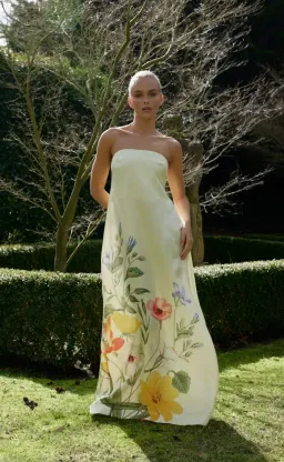 Aston Studio Lucie Dress in Buttermilk Fleur Size 10 for rent on The Volte - image 1