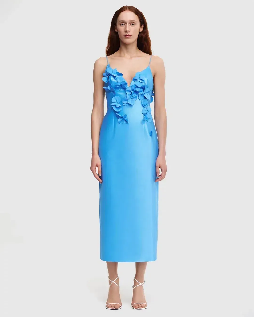 Acler Isla Column Midi Dress Blue Size 12 for rent on The Volte - main image