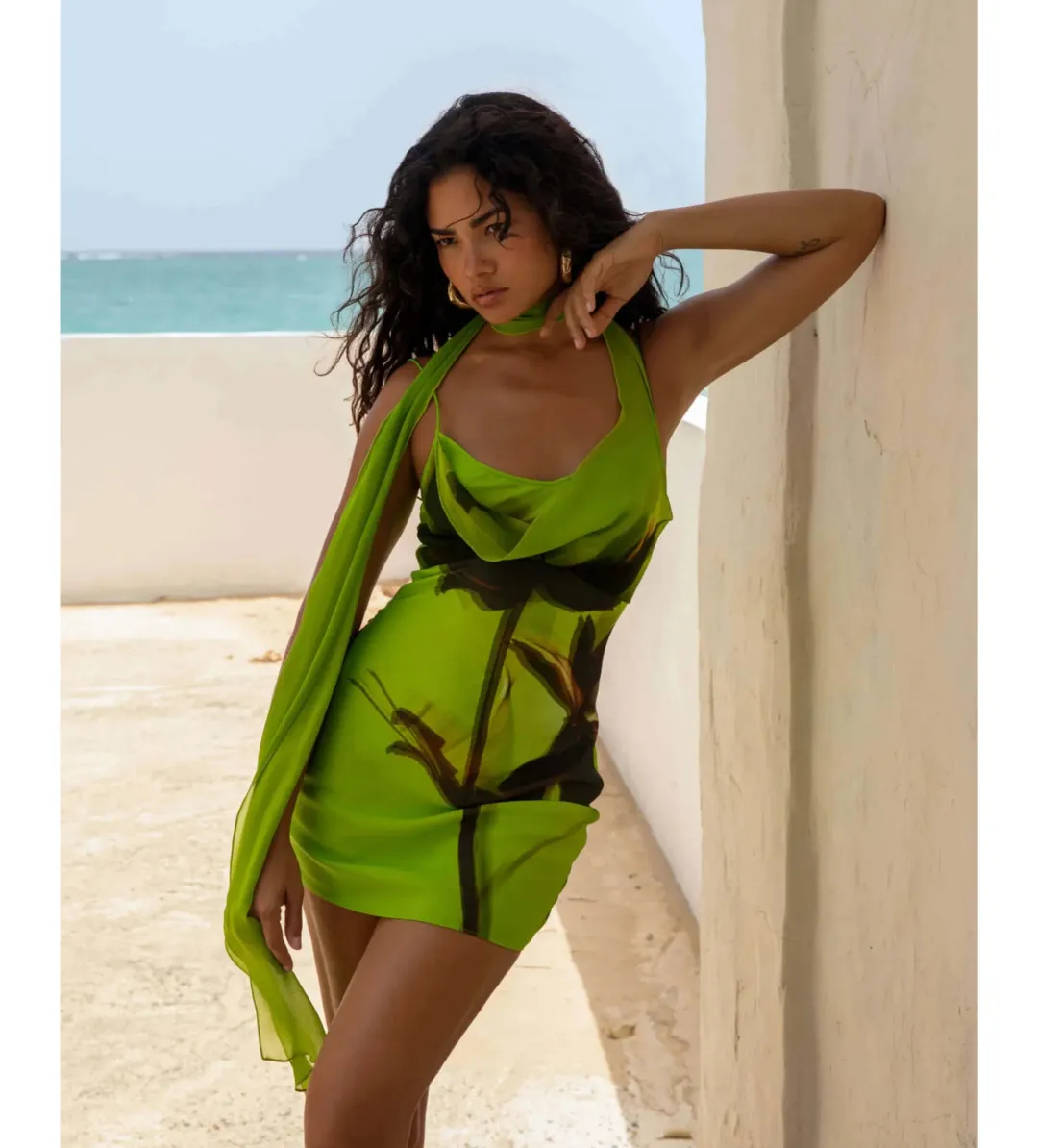 Rat & Boa Orisha Mini Dress- Green- Size XS / AU 6 for rent on The Volte - main image