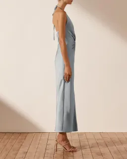 Shona Joy Luxe Twist Front Halter Midi Dress Azure Size 6 for rent on The Volte - image 2
