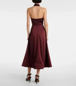 Rebecca Vallance Merlot Halter Midi Dress Size AU 10 for rent on The Volte - image 2