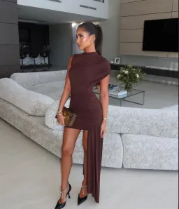 De La Vali ‘Ravenna’ Mini Dress Brown Size 4 for rent on The Volte - image 2