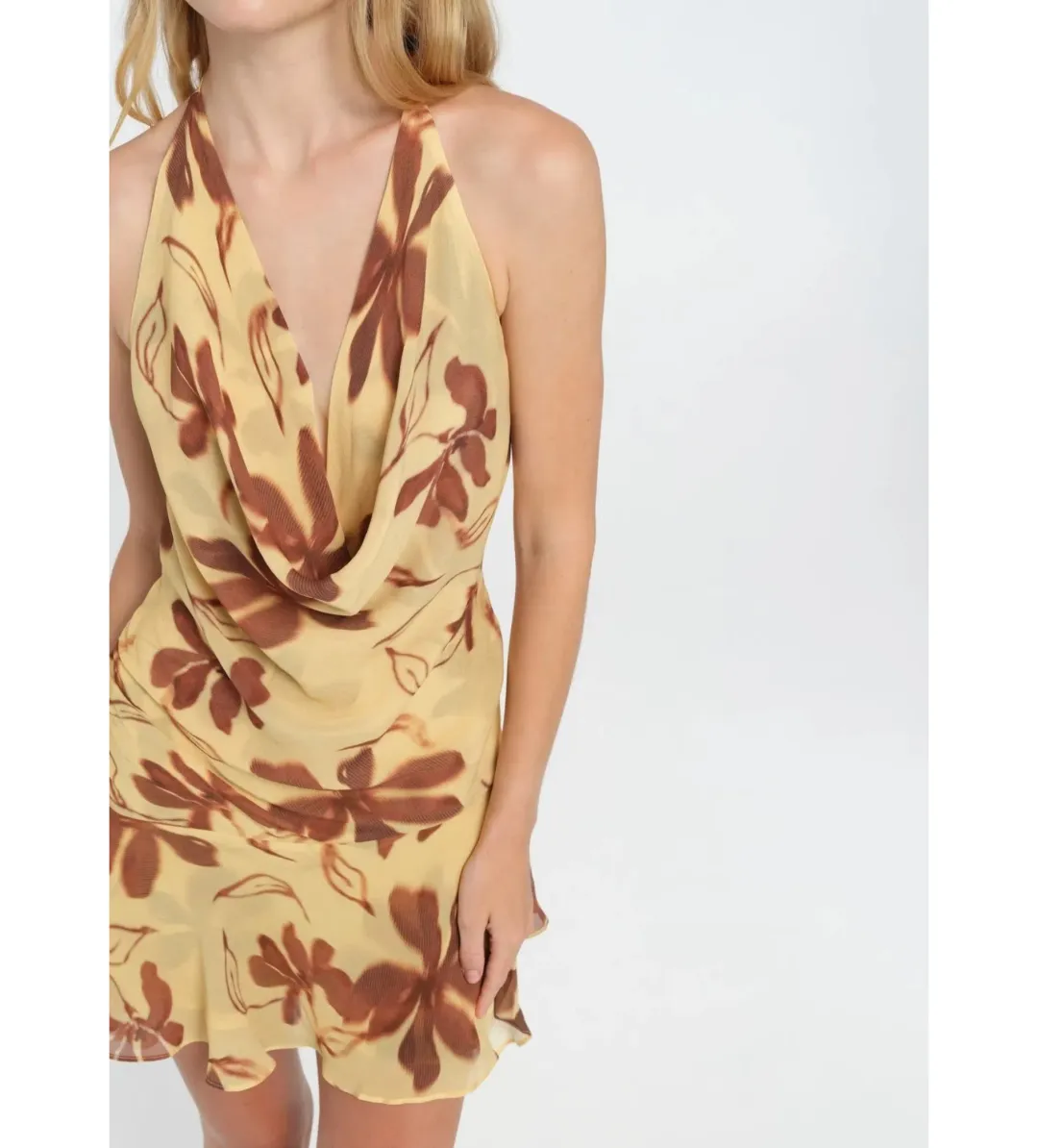 Benni Harlow Halter Dress- Floral- Size 6 for rent on The Volte - main image