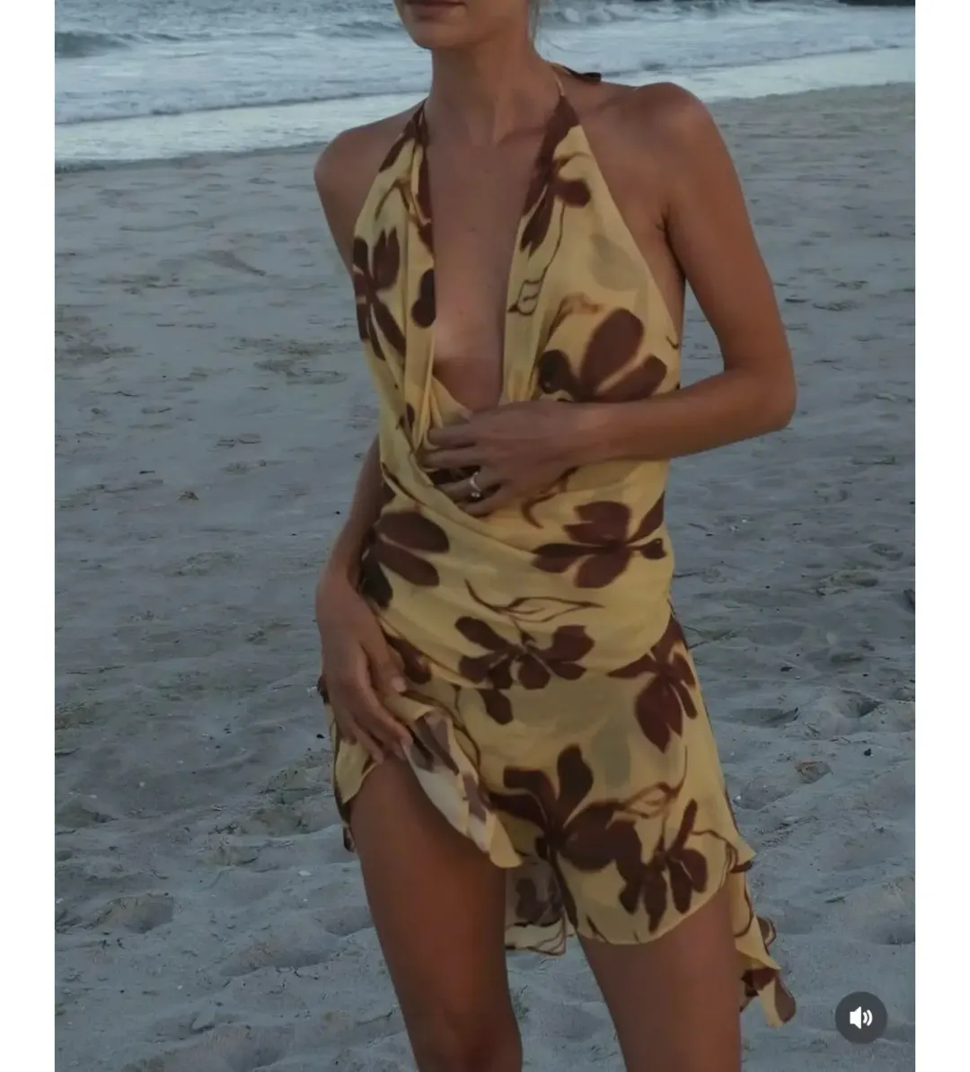 Benni Harlow Halter Dress- Floral- Size 8 for rent on The Volte - main image