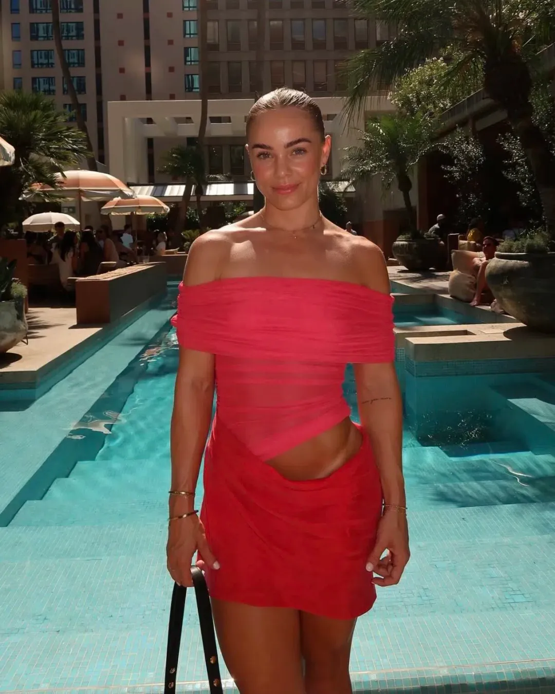 Benni Nico Mini Dress- Watermelon- Size 6 for rent on The Volte - main image