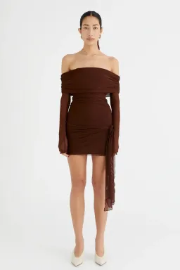 Benni Yasmin Mini Dress- Cocoa- Size 10 for rent on The Volte - image 2
