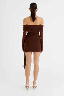 Benni Yasmin Mini Dress- Cocoa- Size 10 for rent on The Volte - image 4