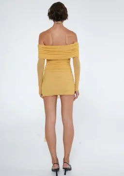 Benni Yasmin Mini Dress- Mustard- Size 6 for rent on The Volte - image 5
