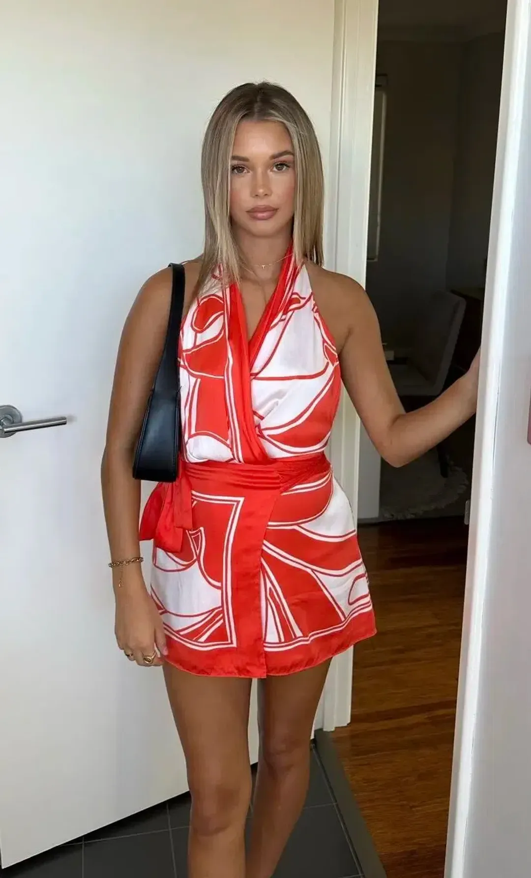 Sir The Label Ramona Wrap Halter Mini Dress- Size 0 / AU 6 for rent on The Volte - main image