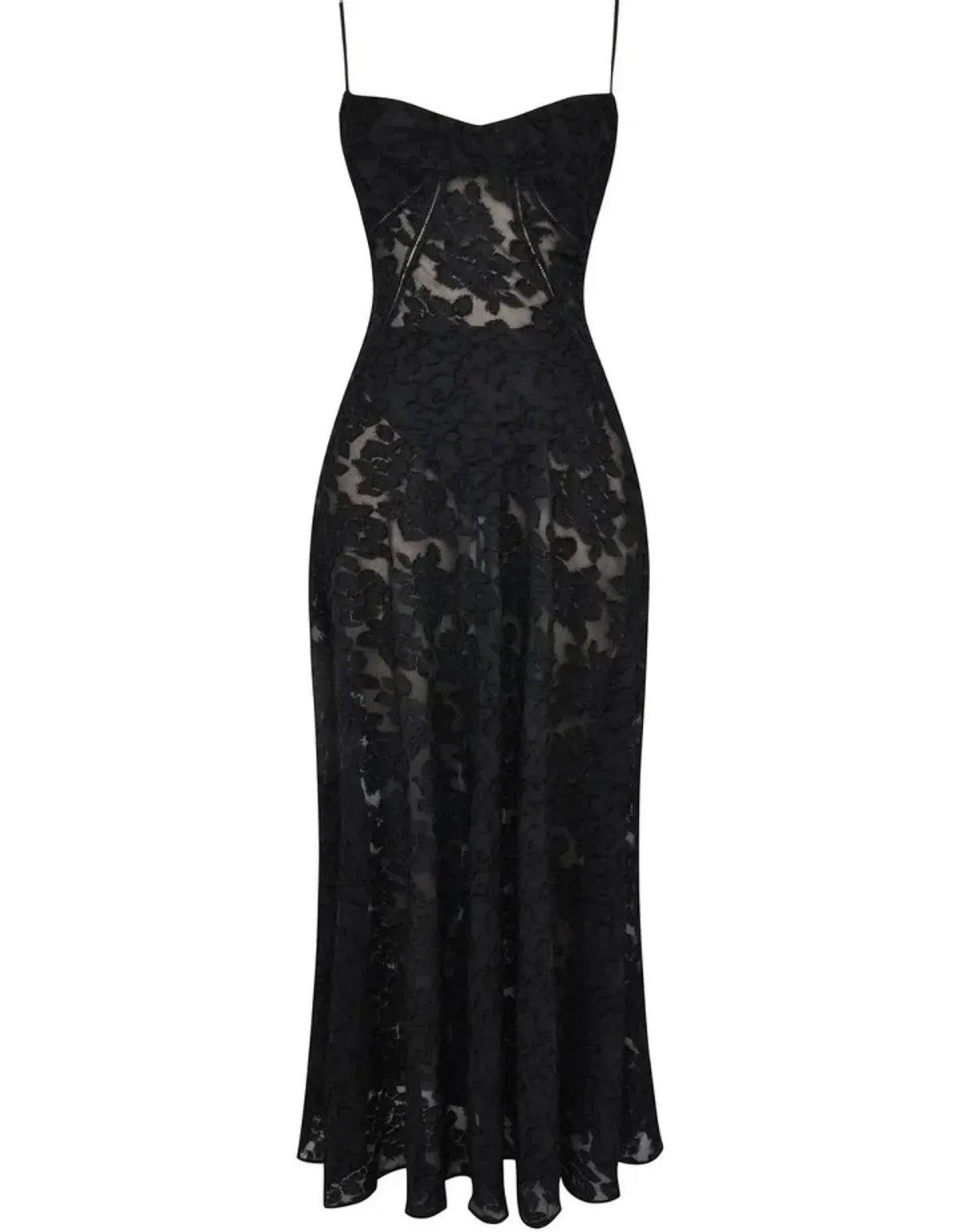 House of CB Seren Floral Lace Back Maxi Dress Black Size 8 - Image 3