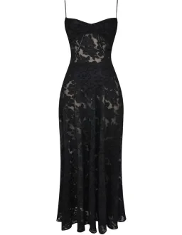 House of CB Seren Floral Lace Back Maxi Dress Black Size 8 for rent on The Volte - image 3