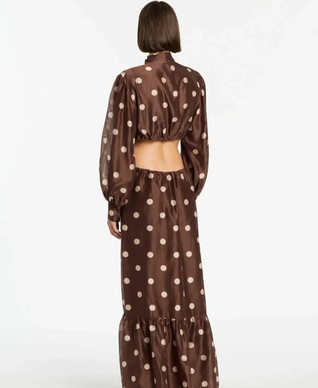 Sir The Label Vivi Long Sleeve Cut Out Brown Size AU 12 for rent on The Volte - main image