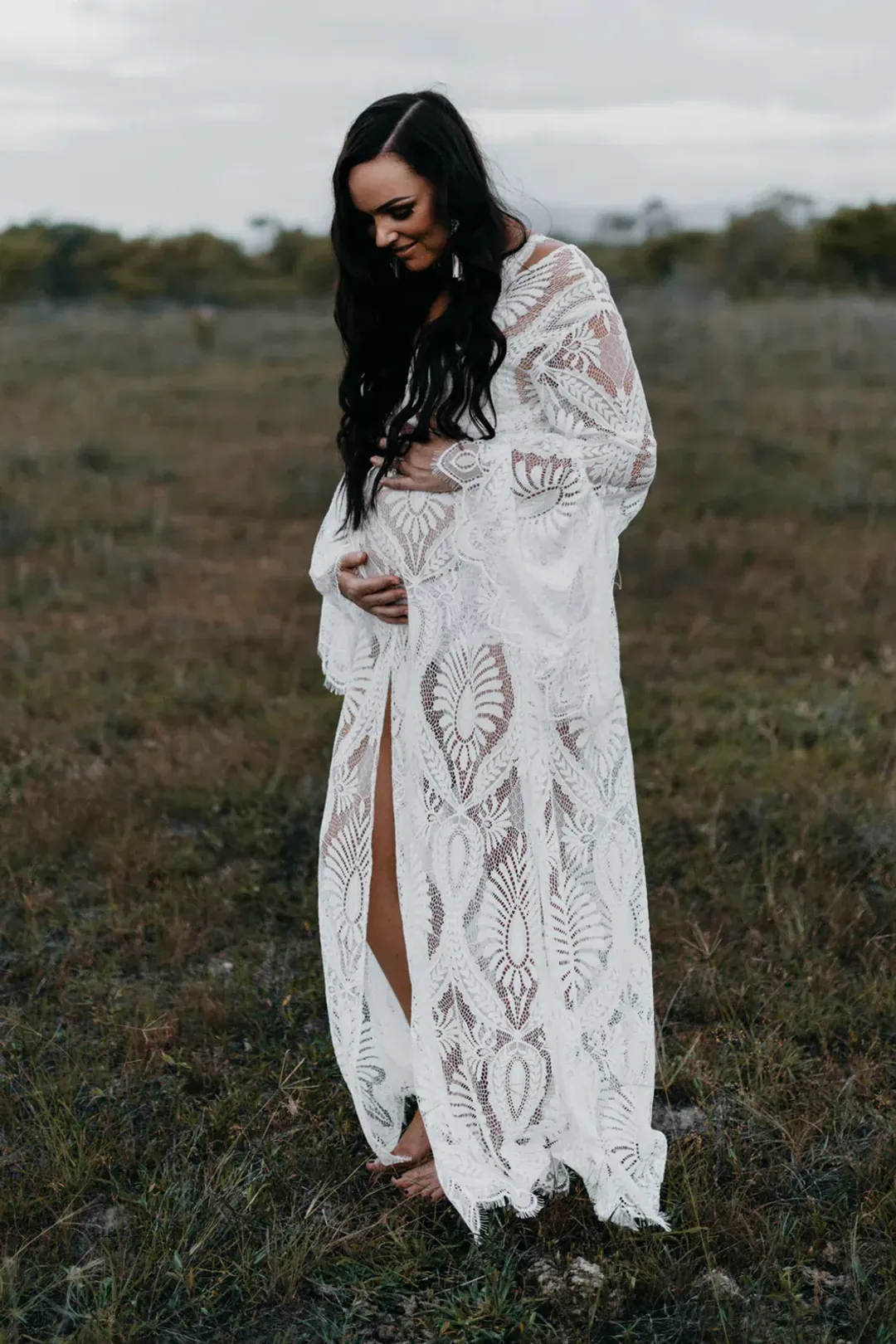 Co & Ry Everly Wrap Dress White Maxi One Size for rent on The Volte - main image