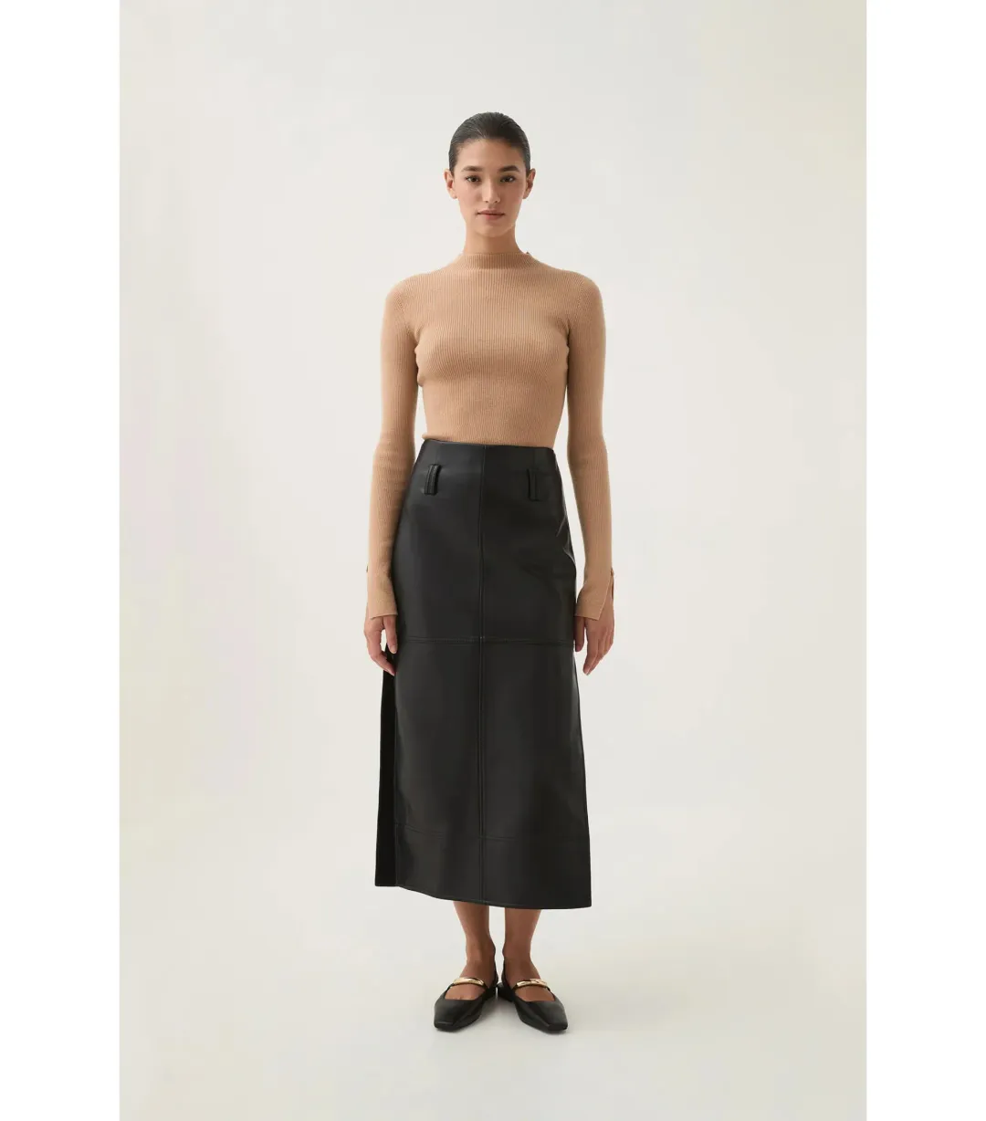 Aje Aspect Midi Skirt Black Size AU 12 for rent on The Volte - main image