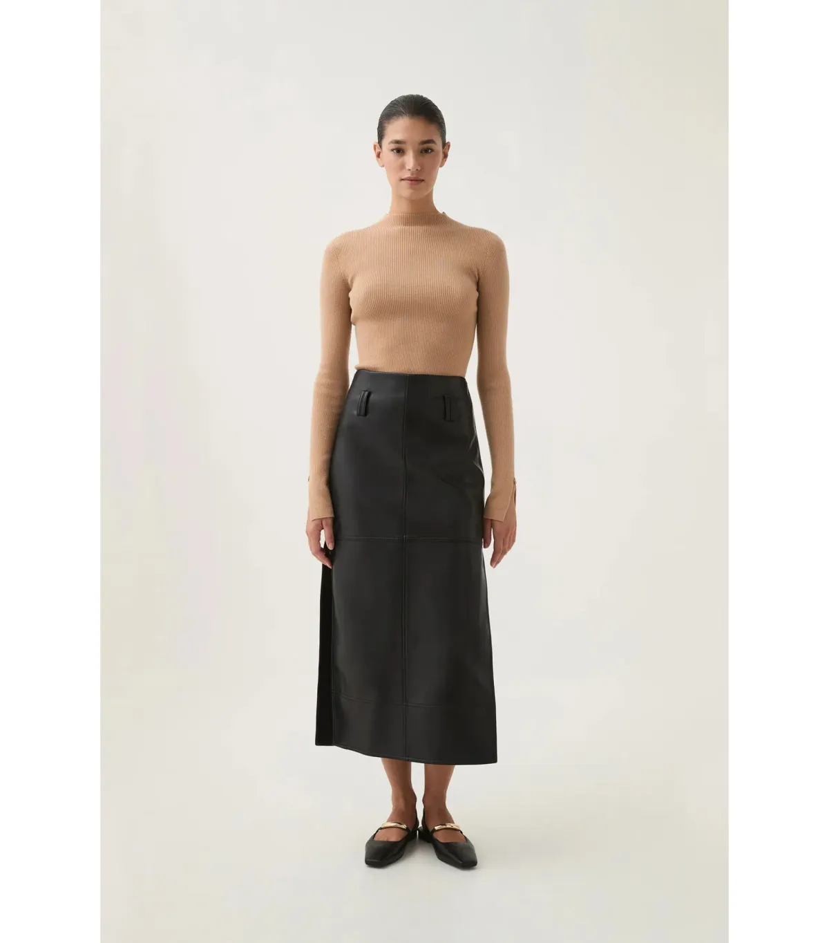 Aje Aspect Midi Skirt Black Size AU 12 for rent on The Volte - main image