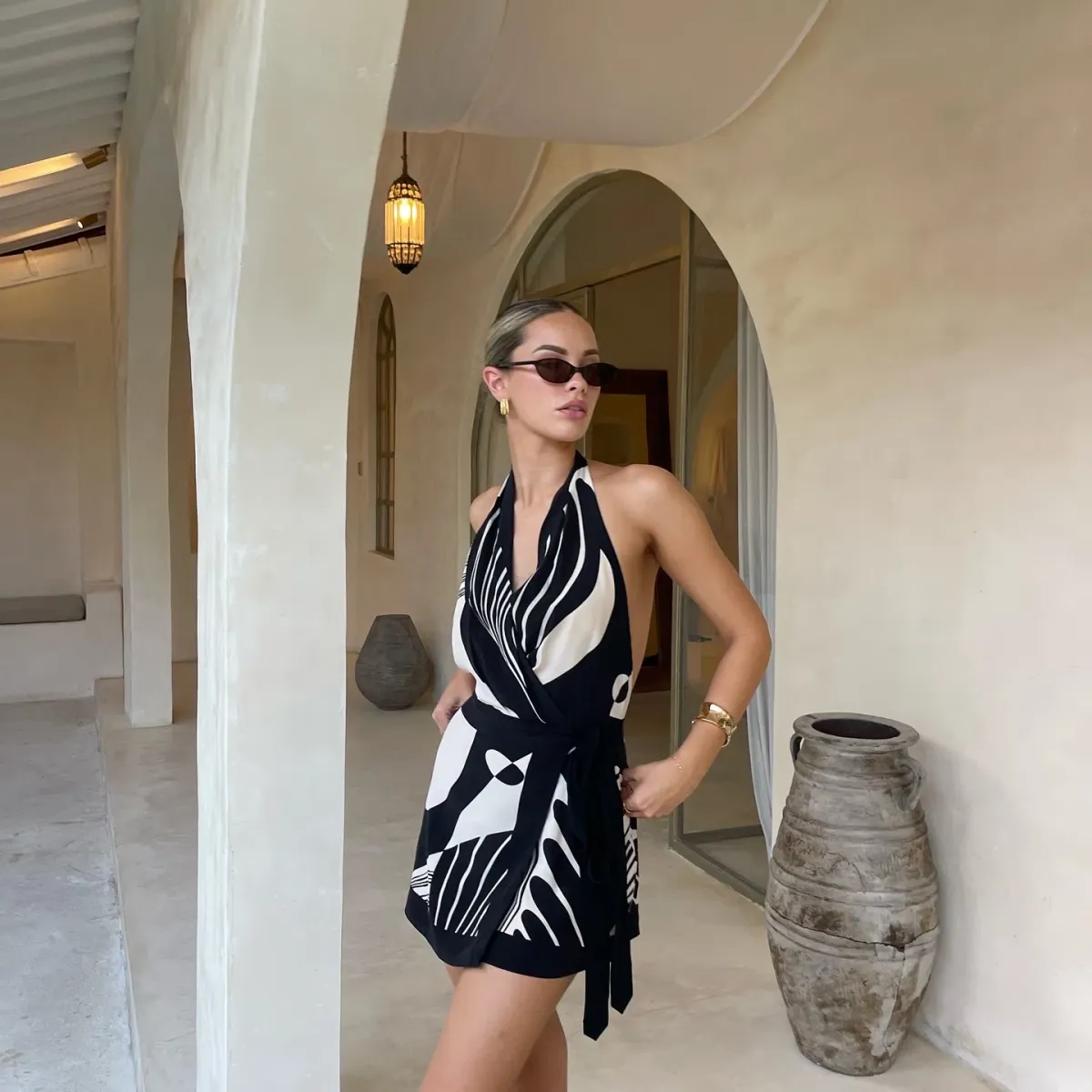 Sir the Label Realisme Wrap Halter Mini Dress- Size 2/ AU 10 for rent on The Volte - main image