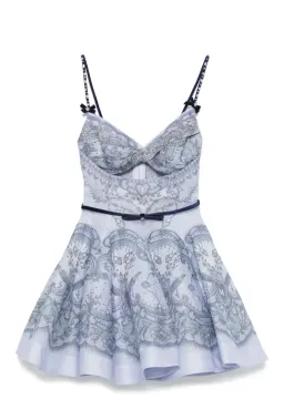 Zimmermann Crush Twist Front Mini Dress Print Size 4 / Aus 16 for rent on The Volte - image 7